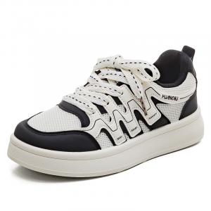 HUANQIU Нескользящие, легкие и дышащие низкие кроссовки для скейтбординга, женские, бежево-черные