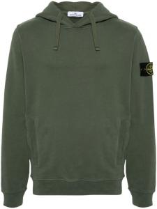 Stone Island толстовка с капюшоном из хлопка с изображением компаса, зеленый