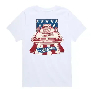 Футболка с принтом флага Роджера Доджера для мальчиков 8-20 лет Hot Wheels, белый
