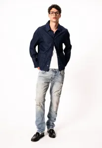 Полосатая рабочая куртка, джинсовая куртка Replay, Dark Blue