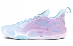 Кроссовки для баскетбола LiNing Speed 9 с амортизацией, износостойкостью и противоскользящим покрытием, низкие, градиентного фиолетового цвета, мужские