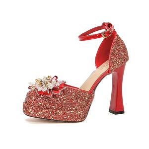 Туфли на высоком каблуке 11 см, женские Bamiti, Red