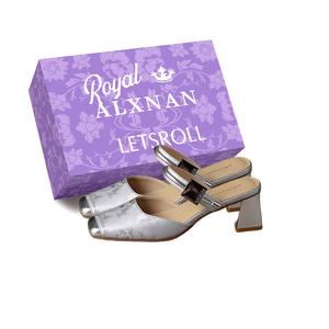 Alxnan Серебряные противоскользящие домашние тапочки с закрытым носком для женщин с коробкой, цвет Silver+Box