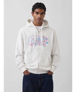 (U) Винтажная мягкая махровая ткань французского махрового трикотажа с логотипом Gap и надписью «Sakura» на молнии.