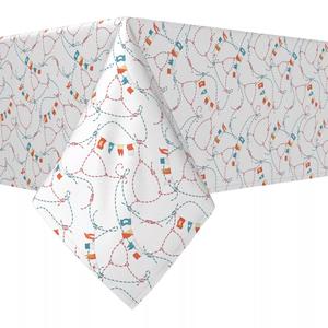 Прямоугольная скатерть, 100 % хлопок, 60x84 дюйма, веревочный узел и флажки для морских обитателей.