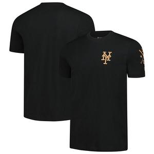 Футболка мужская black New York Mets bronze logo with cross bats established New Era