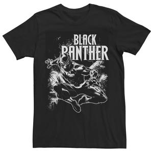 Мужская белая футболка в тон Black Panther с прыжком вперед Marvel