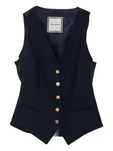 Жилет без рукавов с золотыми пуговицами TAGLIATORE, черный