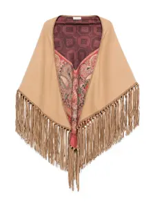 Шаль с бахромой и узором пейсли Pierre-Louis Mascia, нейтральный