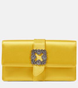 Капри декорированный атласный клатч Manolo Blahnik, 7307 Byel