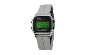 CASIO Кварцевые часы унисекс с силиконовым ремешком и черным циферблатом