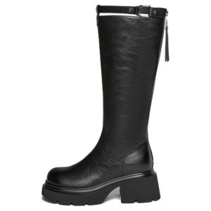 Сапоги до колена 7CM Women's BASTO, черный fleece-lined