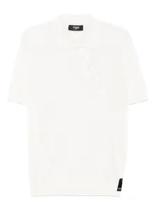 Рубашка поло асимметричного кроя FENDI, нейтральный