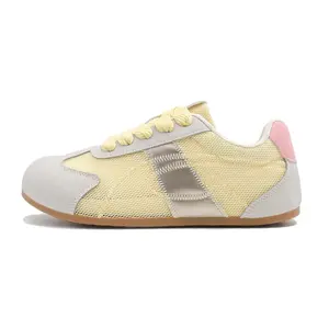 DEERWAY Увеличивающие рост, износостойкие, легкие, дышащие, нескользящие, низкие повседневные туфли, женские, желтые