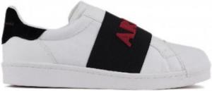 Мужские кроссовки Armani Exchange с контрастным резиновым логотипом на ремешке, белый/черный