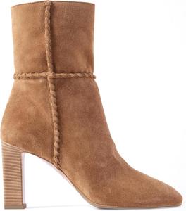 Женские замшевые ботильоны на каблуке с закрытым острым носком, удобные повседневные и нарядные ботинки ZodyBoer, Brown