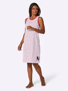 Ночная рубашка из уошпура "Спальни" Wäschepur, цвет Weiß-Schwarz-Bedruckt + Weiß-Rot-Bedruckt