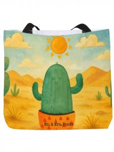 Сумка-шоппер с рисунком кактуса и солнца, без слогана, белого цвета Mr. & Mrs. Panda