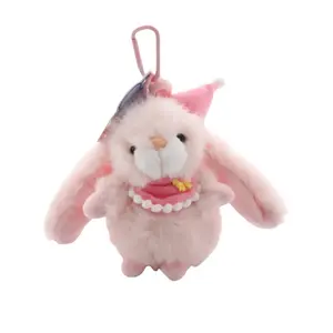 Очаровательный Xiaomi Rabbit, плюшевый кулон с кроликом в праздничной шапочке, высота 11см Handsome, розовый