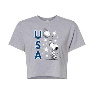 Укороченная волейбольная футболка для юниоров Peanuts Snoopy USA Licensed Character, серый
