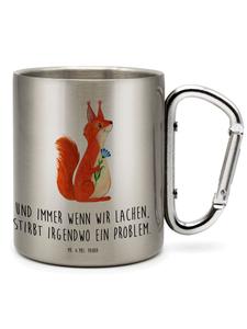 Кружка из нержавеющей стали с изображением белки и цветов, с серебряной надписью Mr. & Mrs. Panda