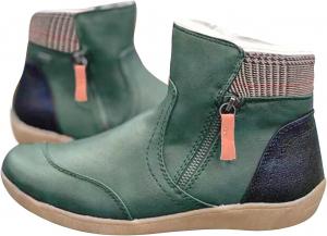 Женские ботильоны Bcshiye из кожи с молнией, удобные туфли с поддержкой свода стопы, плоские ботинки, короткие ботильоны для улицы и вечеринок, Green