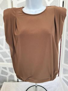 Frank Lyman Топ с короткими рукавами коричневого цвета