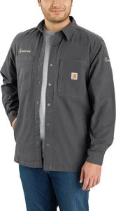 Мужская рубашка Carhartt 105532 Rugged Flex Relaxed Fit Canvas с флисовой подкладкой на кнопках, Shadow
