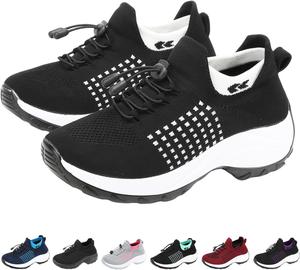 Ортопедические теннисные кроссовки для женщин с поддержкой свода стопы, широкой подошвой, комфортные. Ортопедическая обувь для мужчин, удобная обувь для женщин при плантарном фасциите, модные кроссовки, слипоны для ходьбы, босоножки унисекс Baimiu, черный