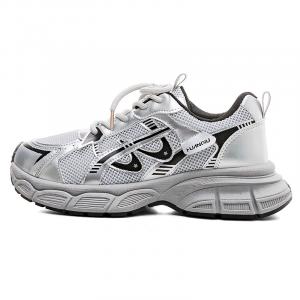 Кроссовки женские толстые низкие серебряный Huanqiu, серебряный