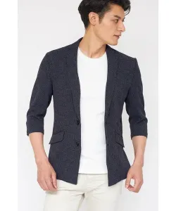 Zero от tornado mart куртка с рукавами 3/4 из смешанного твида, цвет Navy