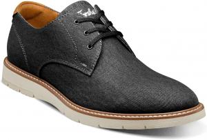 Мужские оксфорды Florsheim Vibe из холщовой ткани с однотонным носком, черный/карамельный