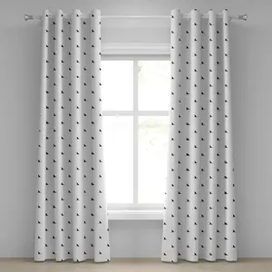 Шторы ABAKUHAUS с изображением морских животных, с рисунком плавников акулы, минималистичный дизайн, декоративный двухпанельный принт, 280 x 245 см, цвет: белый, черный Abakuhaus