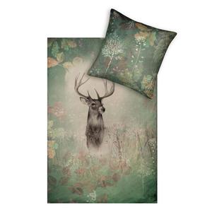 Мягкое фланелевое постельное белье Estella Wilbur moss 135х200 см + 80х80 см