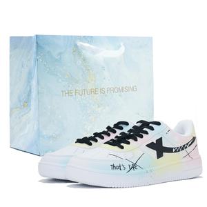 XTEP Кроссовки Air Force One с низким верхом для скейтборда, противоскользящие, износостойкие, женские, белые