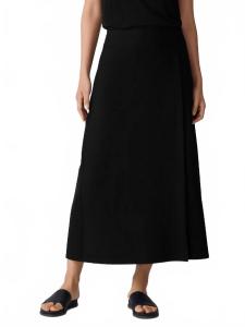 Черная миди-юбка с запахом спереди Eileen Fisher, черный