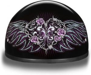 Мотоциклетный шлем Daytona Helmets с полушлемом - одобрен DOT [графика]…, Hi-Gloss Black, Barbed Wire Heart