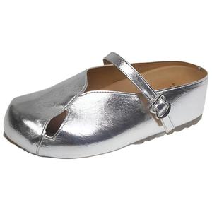 Женские сандалии с закрытым носком, устойчивые к истиранию и запаху, нескользящие WUJI, Silver