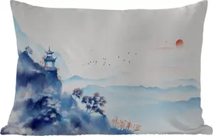 Подушка для улицы - Живопись - Природа - Пейзаж - Масляная краска - 50 x 30 см - Устойчива к атмосферным воздействиям - Подушка для отдыха - Подушка для дивана - Украшение для гостиной MuchoWow