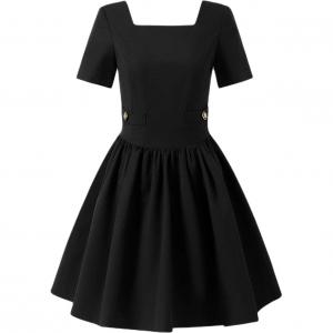 KARL LAGERFELD Женское черное платье с короткими рукавами KARL LAGERFELD / Karl Lagerfeld Jeans