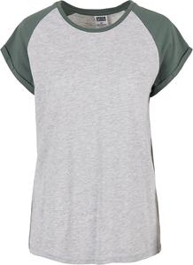Футболка Urban Classics Ladies Contrast Raglan Tee, пятнистый серый/зеленый
