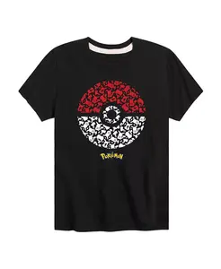 Футболка с принтом Poké Ball для подростков Pokémon Big Boys Pokemon, черный