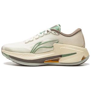 Амортизация Антискольжение Износостойкость Дышащий материал Низкие Тренировочные Беговые Кроссовки Женские LINING, бежевый/зеленый