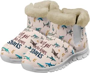 Женские зимние сапоги Jeiento, теплые сапоги для снега, на легкой подошве, против скольжения, с теплой фланелевой подкладкой, Sharks