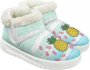 Женские зимние ботинки JoyLamoria с фруктовым принтом, пушистые, короткие, с утолщенной подошвой, модные для походов и активного отдыха на улице, Pineapple Print