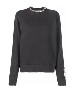 Хлопковая толстовка, украшенная кристаллами. Golden Goose, серый