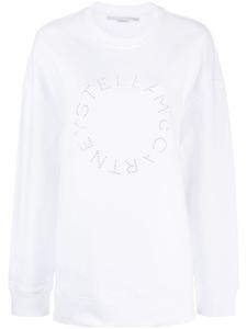 Stella McCartney толстовка с логотипом и стразами, белый
