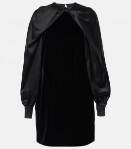 Мини-платье Zarella из бархата и атласа Max Mara, Nero