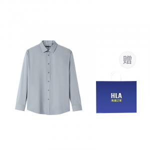 Рубашка мужская осень-зима HLA, светло-серый 44