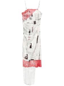 Платье миди Patrizia Pepe с газетным принтом, нейтральный
